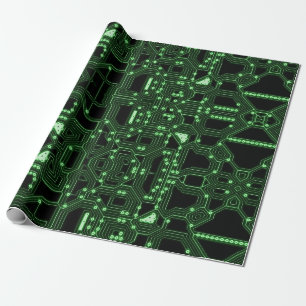 Papel De Presente Conselho Neon Green Circuit Personalizado