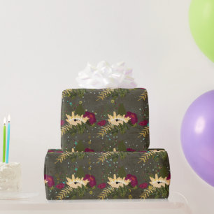 Papel De Presente Constelação de Estrelas Prateadas Douradas de Pain