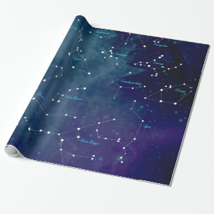 Papel De Presente Constelações do Mapa do Céu Astronomia