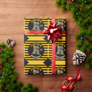 Papel De Presente Construção de Aniversário de 6