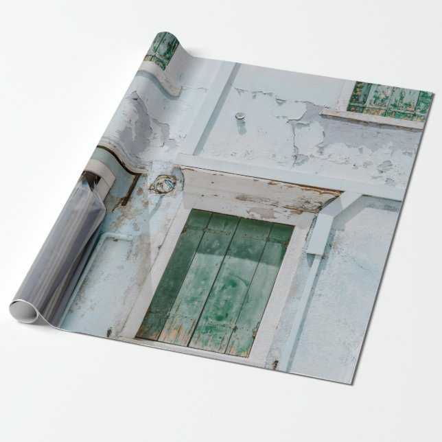 PAPEL DE PRESENTE CONSTRUÇÃO DE CONCRETOS BRANCOS COM TRÊS JANELAS V (Desenrolado)