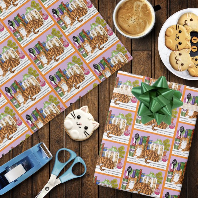 Papel De Presente Contador de Cozinha Tabby Laranja Superior (Criador carregado)