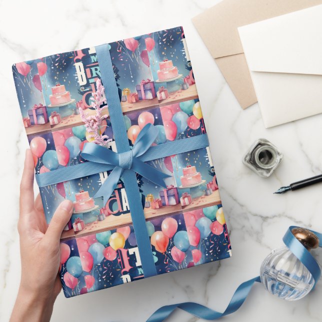 Papel De Presente Convite de aniversário (Presentear)