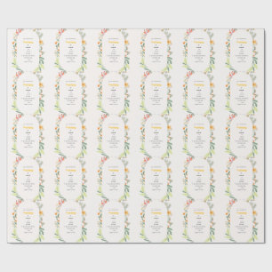 Papel De Presente Convite para Festa no Jardim com Arco Floral de Fl