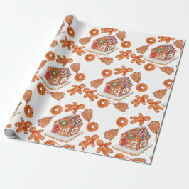 Papel De Presente Cookies da Casa do Pão de Natal