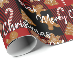 Papel De Presente Cookies de pão-de-gengibre e canas doces na Xadre