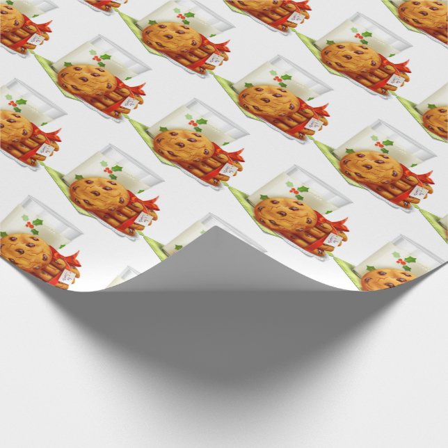 Papel De Presente Cookies e leite para Papais noeis (Ponta)