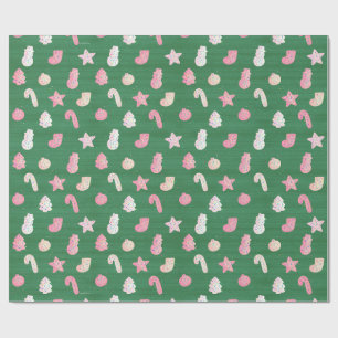 Papel De Presente Cookies Green de Natal