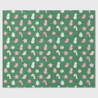 Papel De Presente Cookies Green de Natal