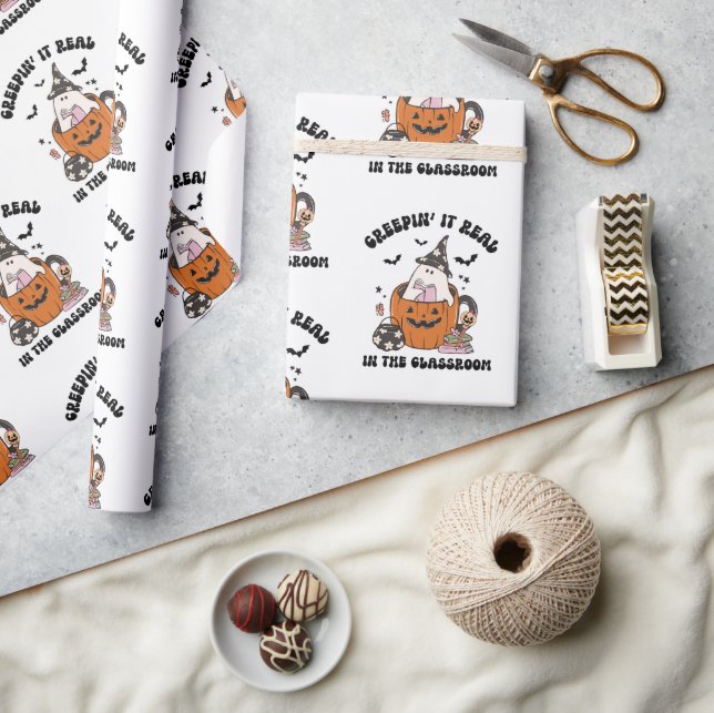 Papel De Presente Cool Creepin’ It Real in the Classroom Teacher (Artesanato)
