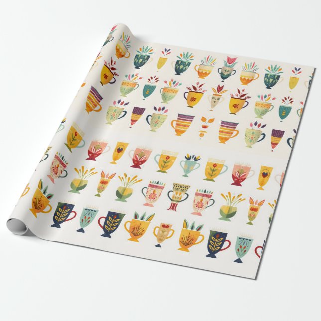 Papel De Presente Copas de café (Desenrolado)