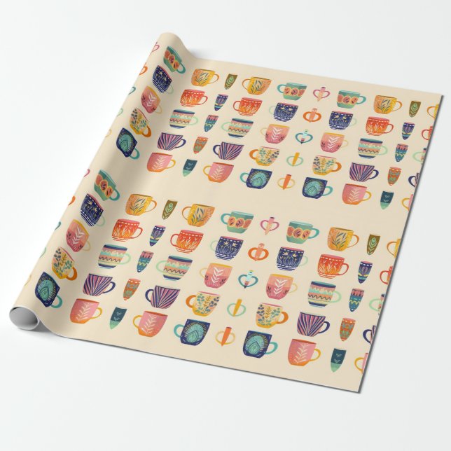 Papel De Presente Copas de café (Desenrolado)