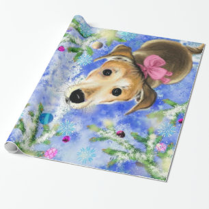 Papel De Presente Copo com Fita Rosa - Feliz Natal -
