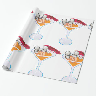 Papel De Presente Copo de Martini de Coquetel Tropical Personagem de