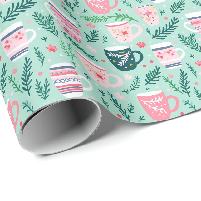 Papel De Presente Copo Festivo de Natal (Ponta do rolo)