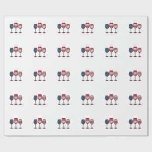 Papel De Presente Copos de Vinho Patrióticos Design de Camiseta Veto