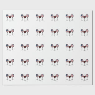 Papel De Presente Copos de Vinho Patrióticos Design de Camiseta Veto