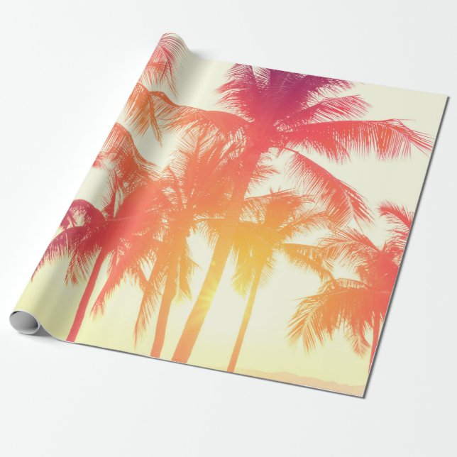 Papel De Presente Coqueiro na costa tropical (Desenrolado)