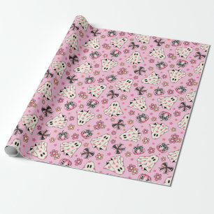 Papel De Presente Coquete Floral Cor-de-Rosa Cor-de-Rosa, Fantasmas