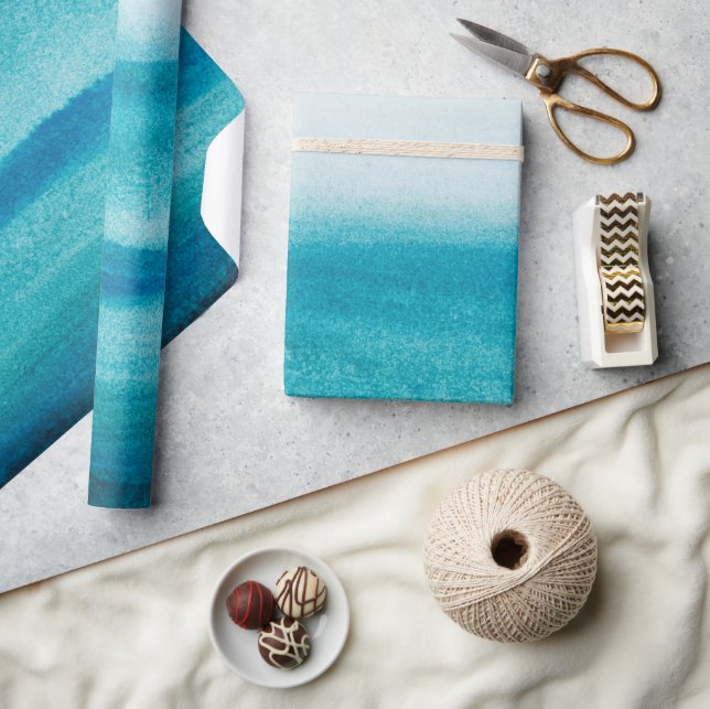 Papel De Presente Cor Azul da Água (Artesanato)