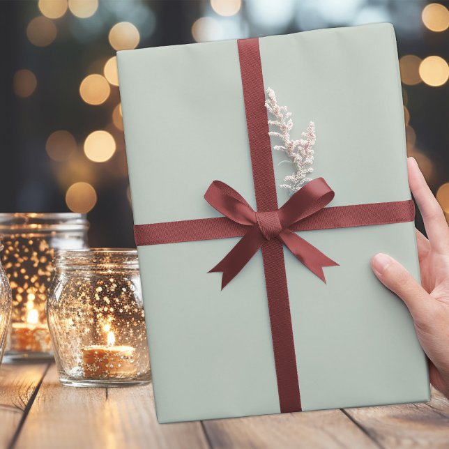 Papel De Presente Cor da Tendência - Cinza Verde Mudada (Criador carregado)