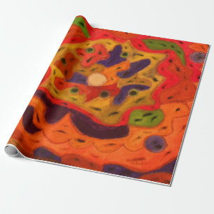 Papel De Presente Cor da Terra laranjas profundas laranjas castanhei