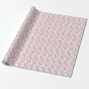 Papel De Presente Cor d'água do Poodle Rosa