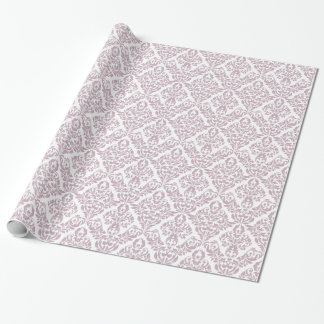 Papel De Presente Cor damasco branca roxa clara