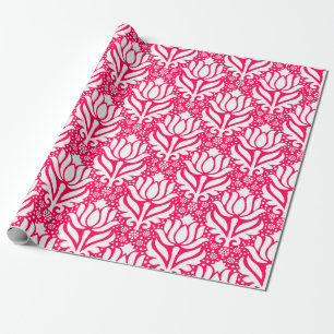 Papel De Presente Cor damasco de Flor de Lotus Rosa Elegante 