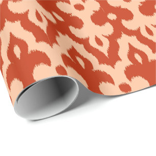 Papel De Presente Cor damasco de Ikat do marroquino, tanjerina