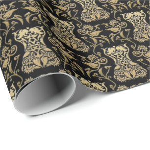 Papel De Presente Cor damasco do Corset Floral