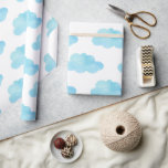 Papel De Presente Cor de Água das Nuvens Azuis<br><div class="desc">Papel de empacotamento de padrão de nuvens de aquarelas. Perfeito para projetos de embrulho e dissociação de presentes para crianças.</div>