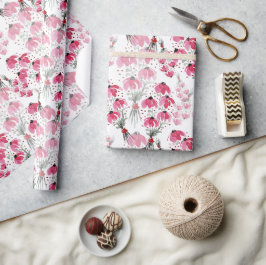 Papel De Presente Cor-de-água rosa-branca Pintada à mão