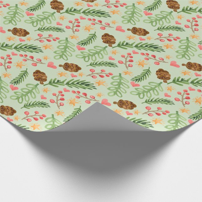 Papel De Presente Cor de água verde-inverno (Ponta)