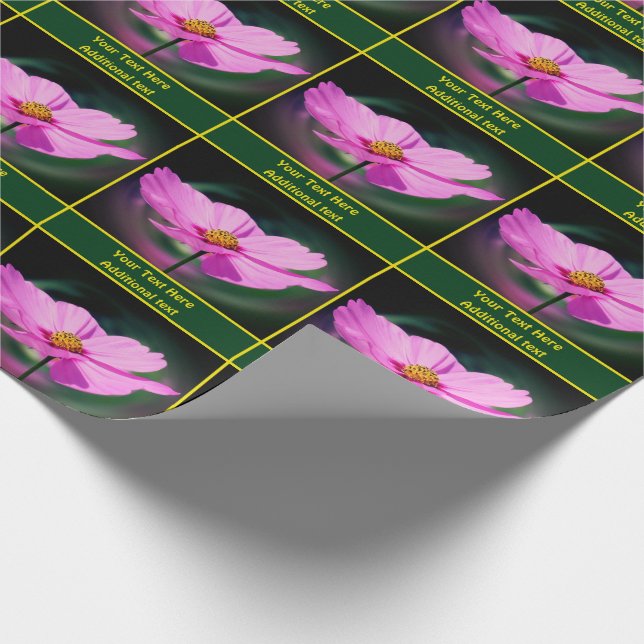 Papel De Presente Cor-de-rosa Cosmos Daisy Flower Nature Personaliza (Ponta)