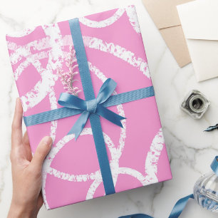 Papel De Presente Cor-de-rosa do círculo oval moderno