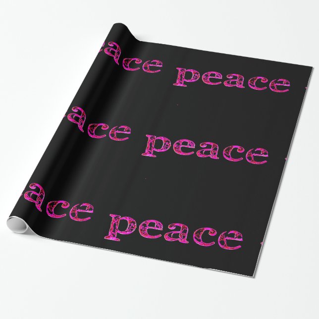Papel De Presente cor-de-rosa, paz, preto (Desenrolado)