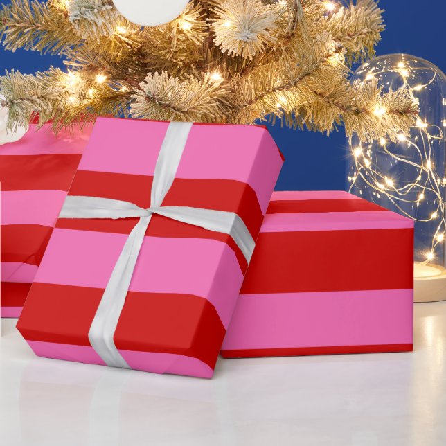 Papel De Presente Cor DIY XL Pré-Disquete Vermelho-Rosa Quente (Feriados)