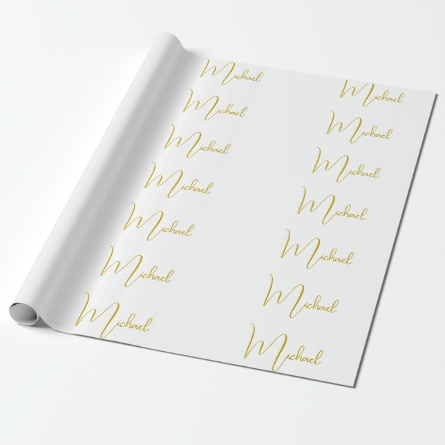Papel De Presente Cor Elegante Estiloso Tendência Único Script (Desenrolado)