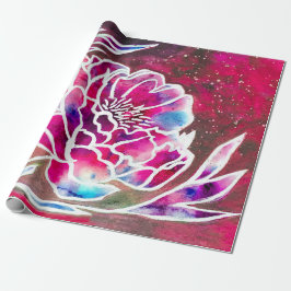 Papel De Presente Cor Floral Bonito, Rosa, Dahlia Girly