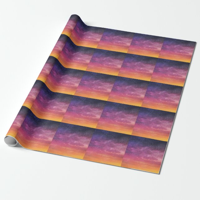 Papel De Presente Cor Mágica: Encantando o Fundo do Céu. (Desenrolado)