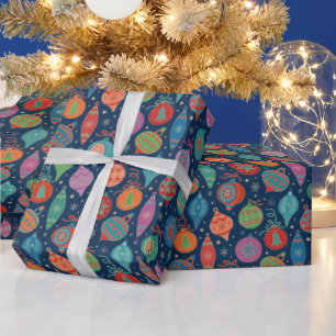 Papel De Presente Cor Padrão de Decoração da Árvore do Xmas de Folha