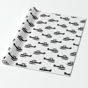 Papel De Presente COR PERSONALIZADA Vintage Seaplane Airplanes