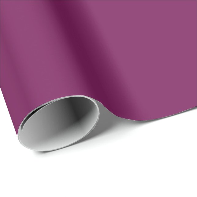 Papel De Presente Cor Plum Profunda Cor Sólida Elegante  (Ponta do rolo)