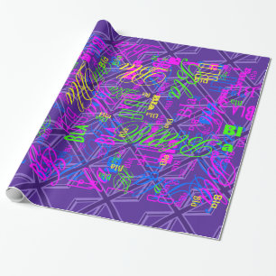Papel De Presente Cor roxa vibrante Union Jack