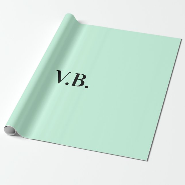 Papel De Presente Cor simples sólida adicionar texto nome monograma (Desenrolado)
