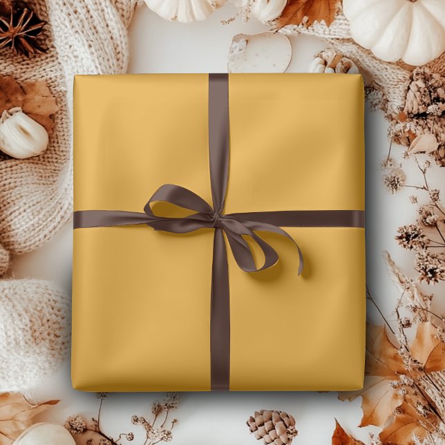 Papel De Presente Cor Sólida Amarela Marigold | Clássico | Elegante (Criador carregado)