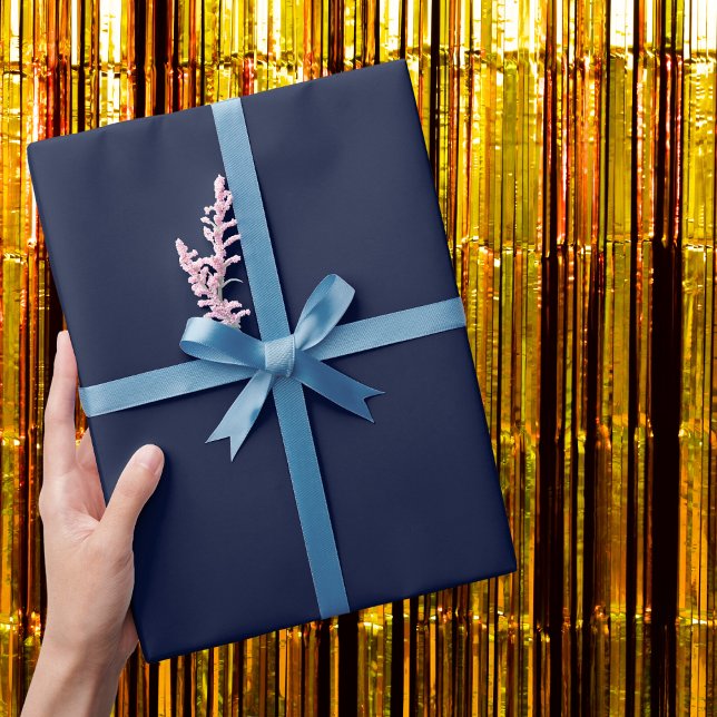 Papel De Presente Cor Sólida Azul do Marinho da Meia-Noite (Criador carregado)