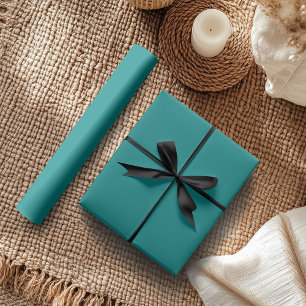 Papel De Presente Cor Sólida Azul Teal   Clássico   Elegante