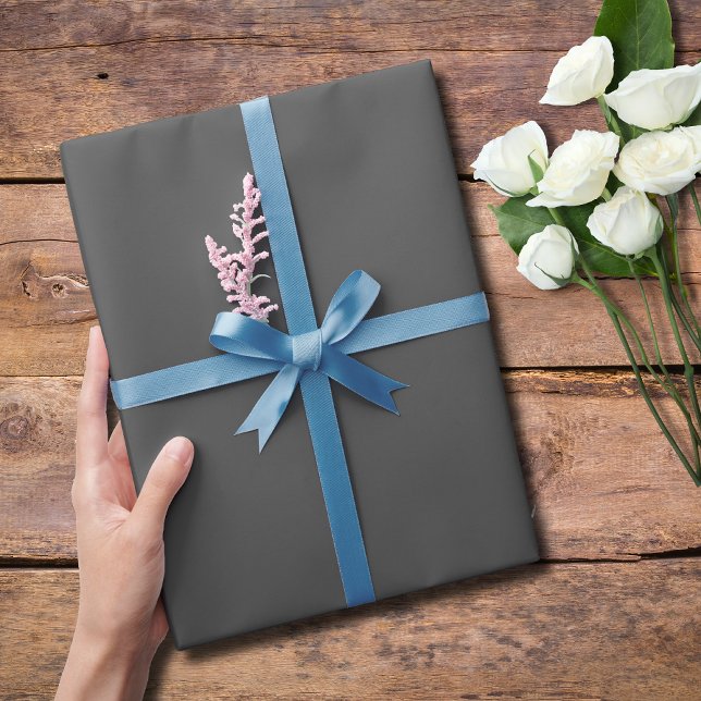Papel De Presente Cor Sólida da Cinza de carvão | Clássico | Elegant (Criador carregado)